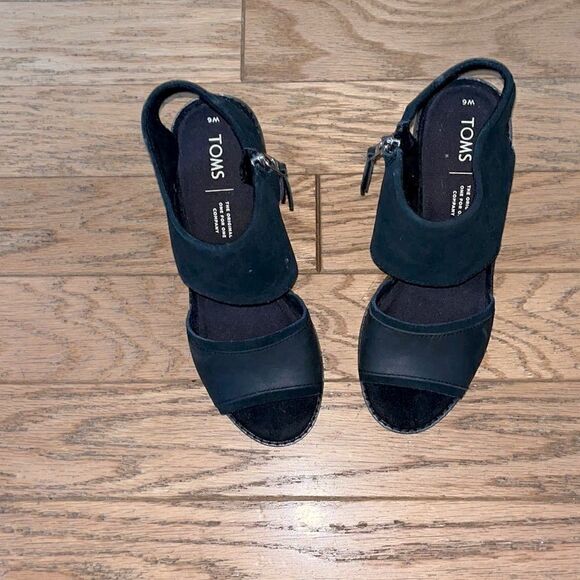 Toms Majorca black suede 3” heels - Picture 2 of 3